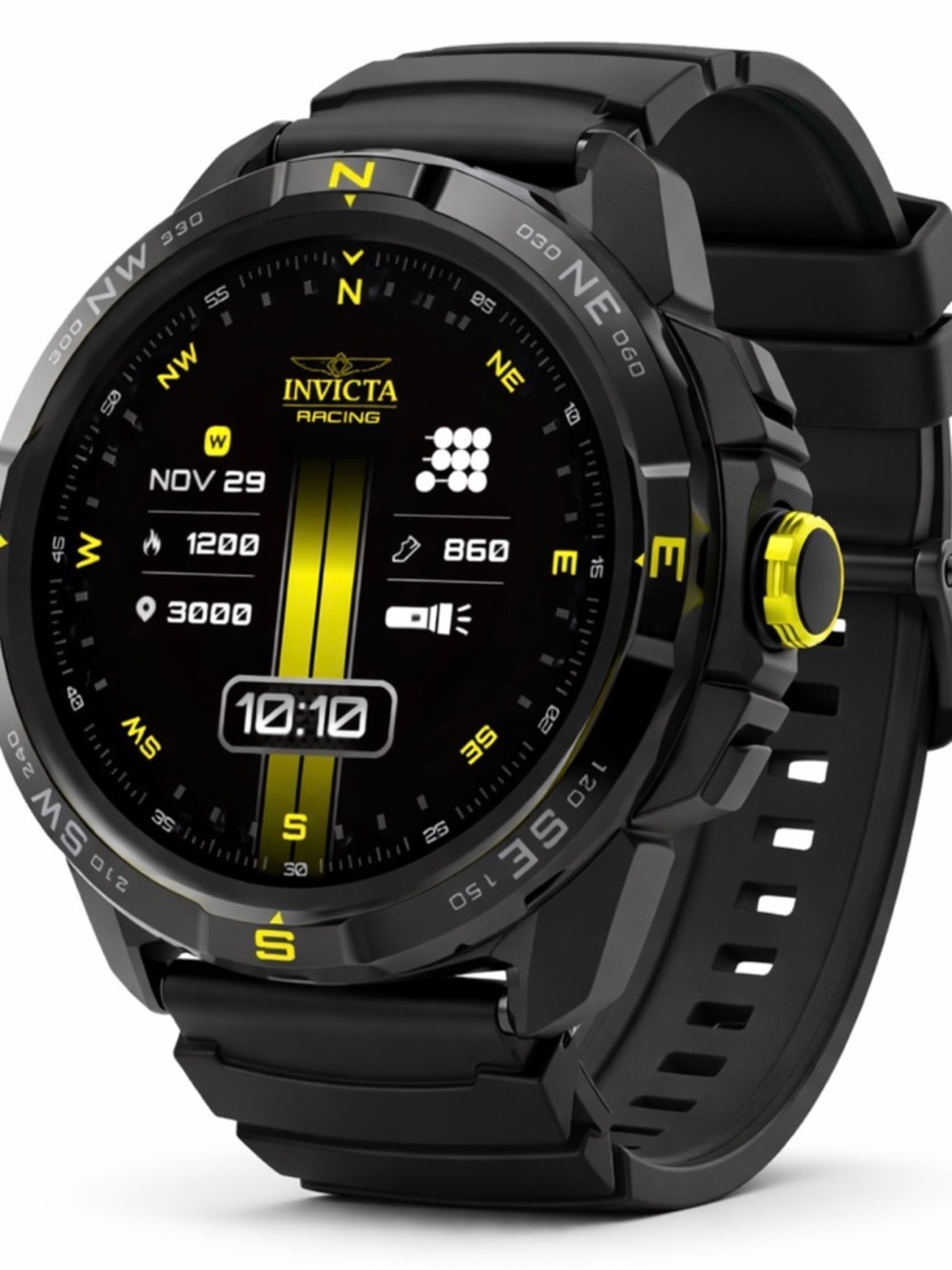 Invicta Black and Yellow Racing Special Edition Smartwatch with Silicone Strap